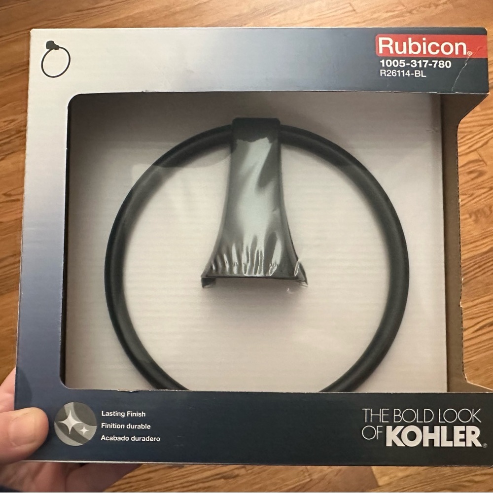 Kohler towel ring matte black new in packaging